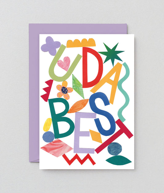 U Da Best Embossed Greetings Card
