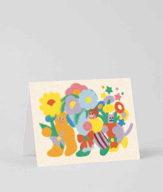 Flowers For You Kids Greetings Card