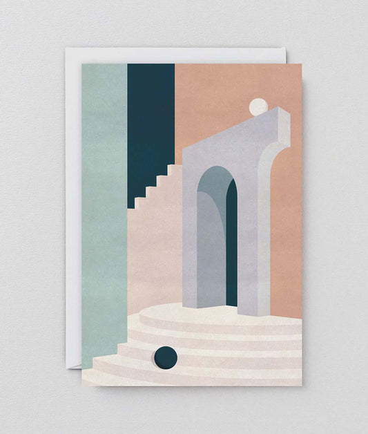 Pastel Doorway & Stairs Art Card