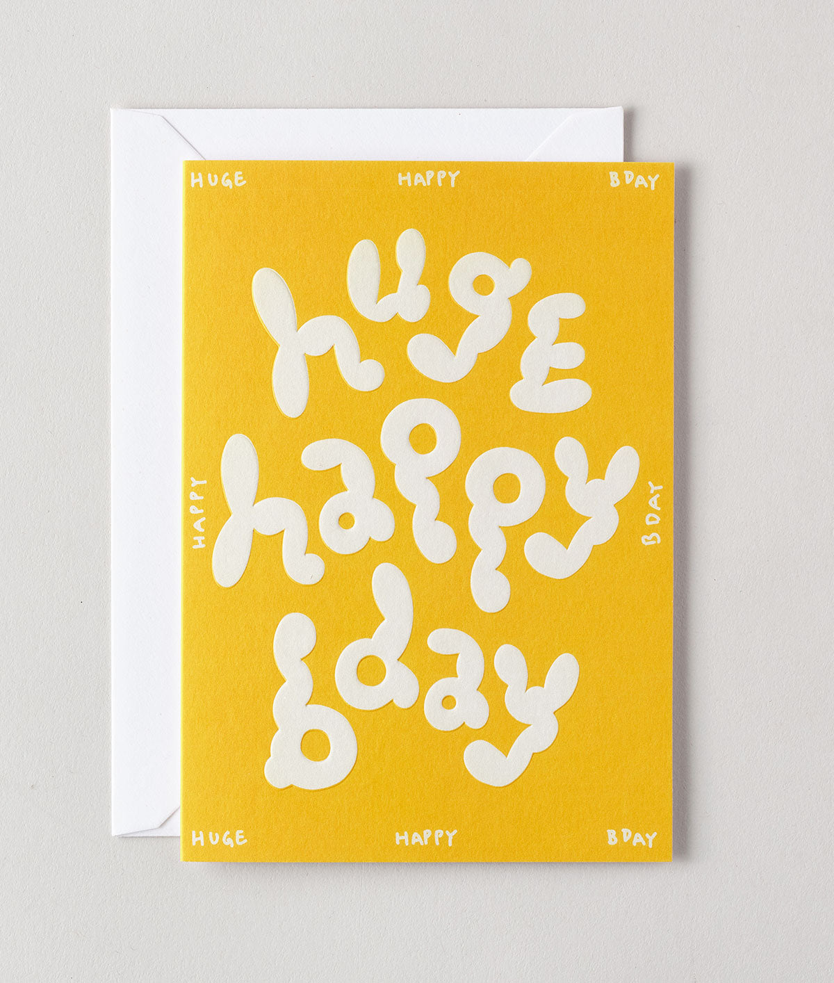 Huge Happy Bday Embossed Greetings Card