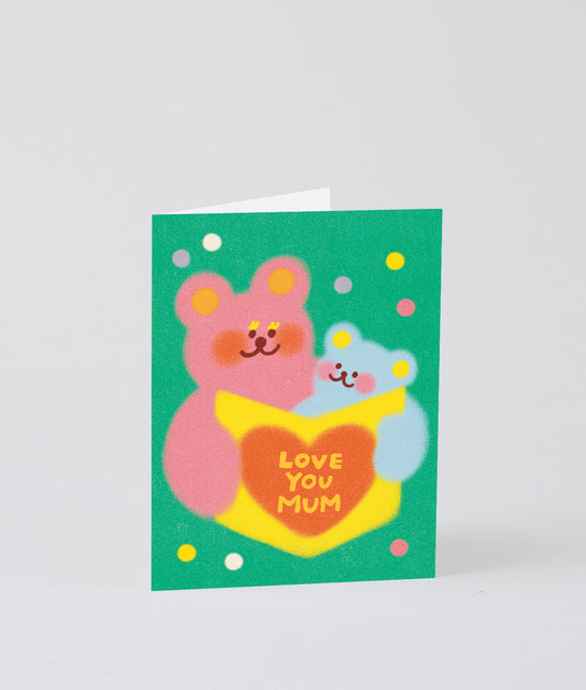 Love You Mum Bears Kids Greetings Card