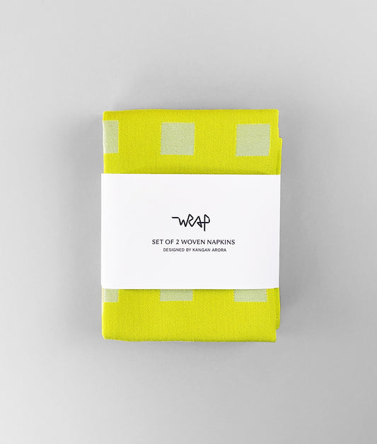 Squares Yellow/Soft Aqua Napkin