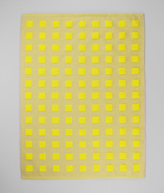 Squares Oat/Yellow Tea Towel