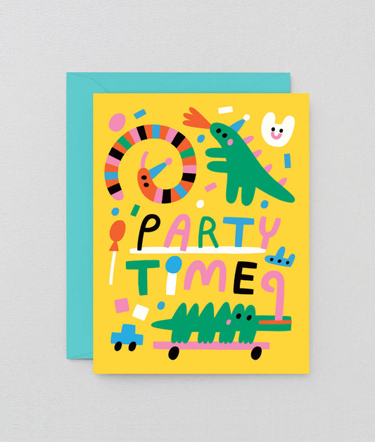 Party Time Animals Kids Greetings Card