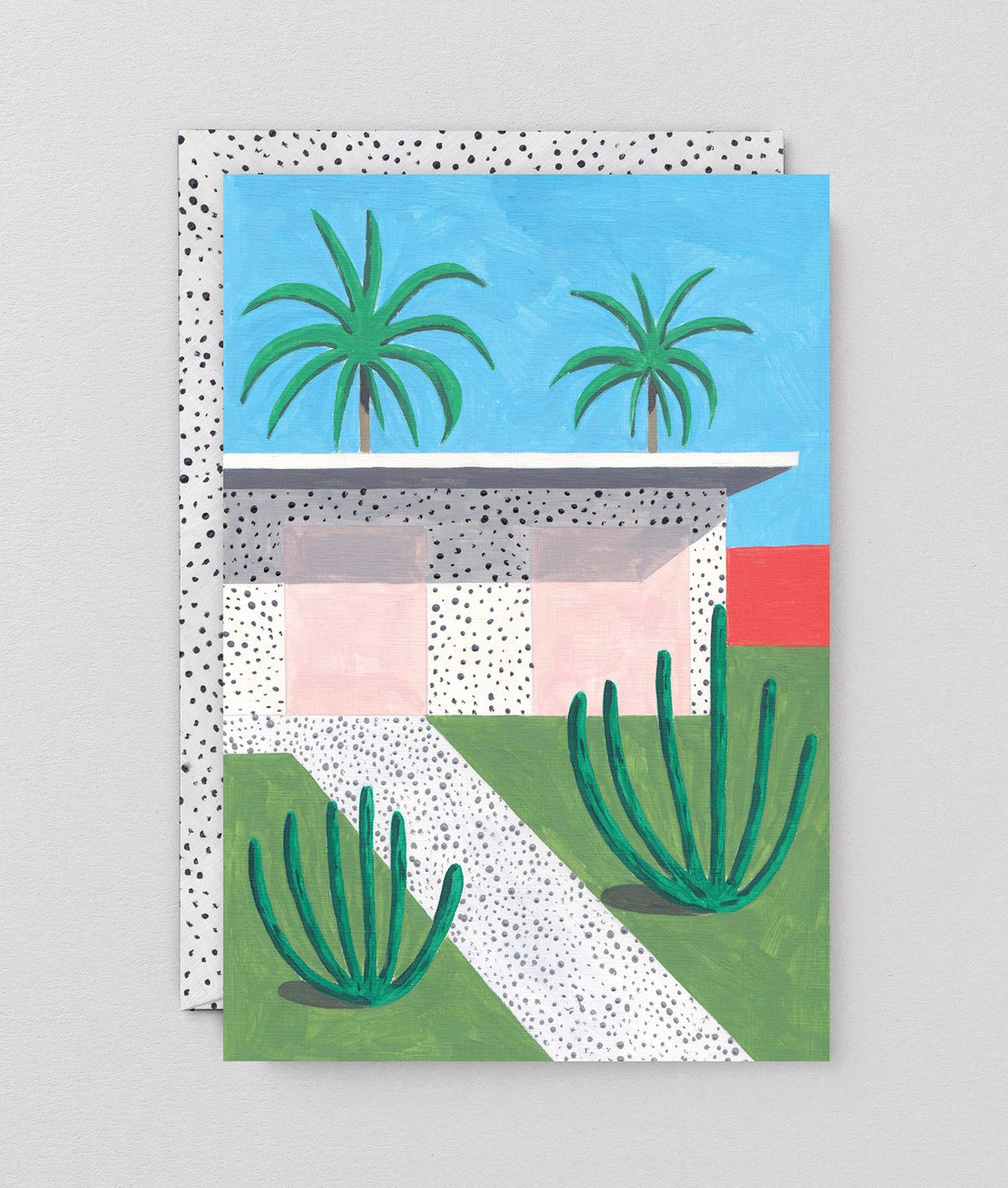 House and Palms Art Card