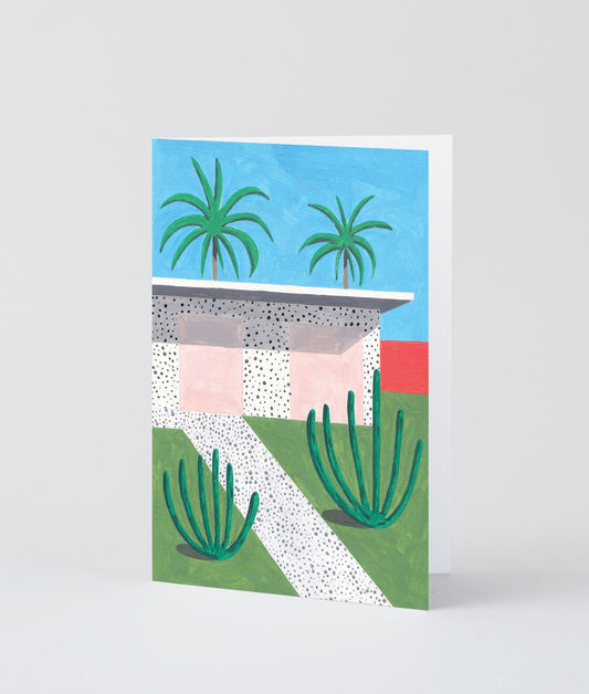 House and Palms Art Card
