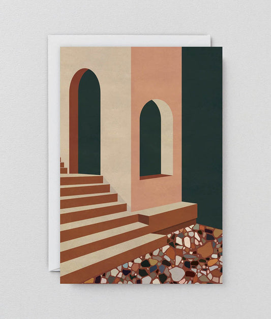 Terracotta Terrazzo & Stairs Art Card