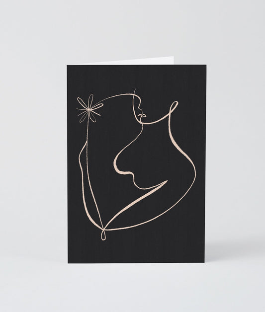 Lady and Flower Art Card