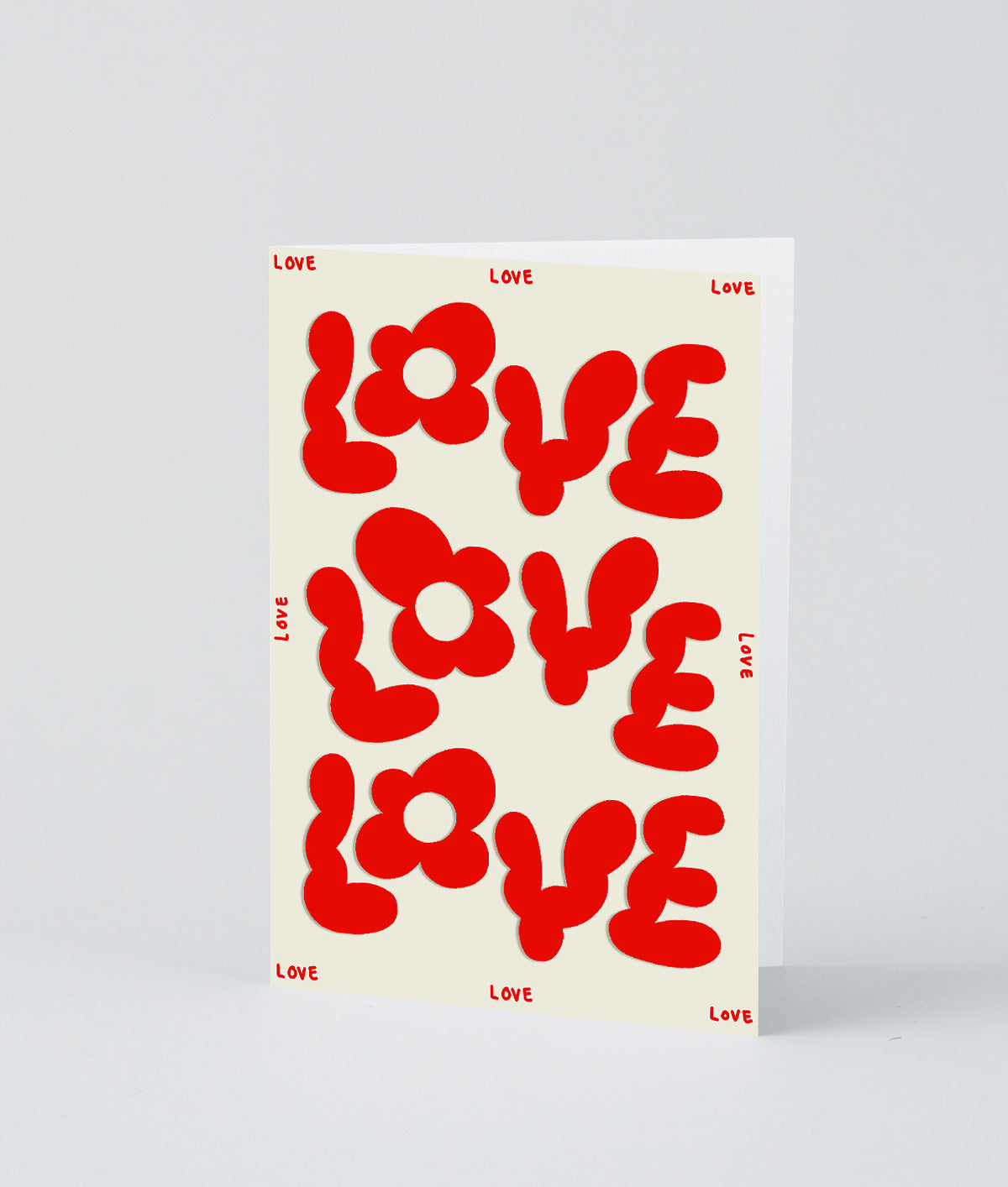 Love Love Love Embossed Greetings Card