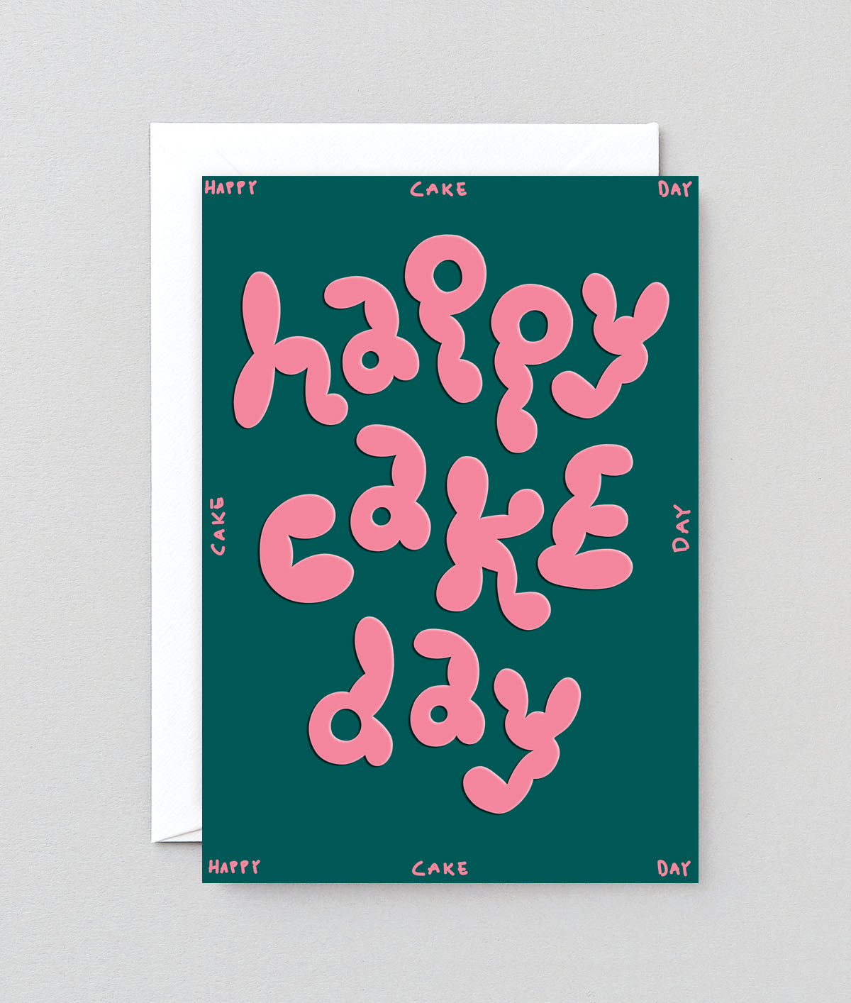Happy Cake Day Embossed Greetings Card