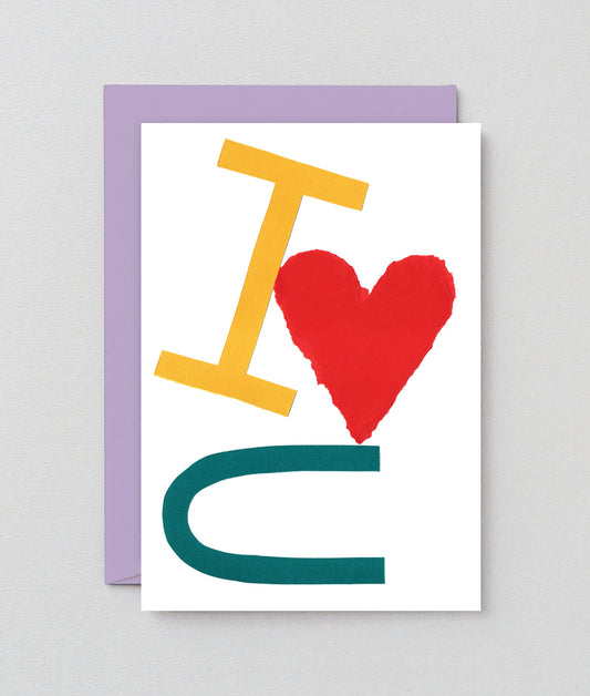 I Heart You Embossed Greetings Card