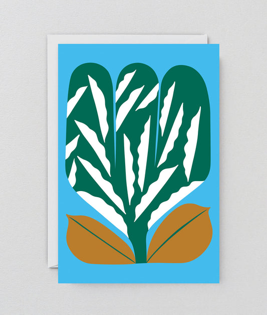 Green Flower Art Card