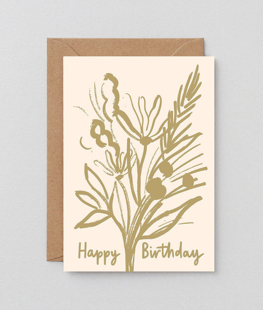 Birthday Bouquet Letterpress Card