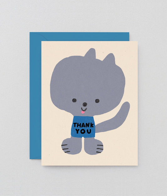 Thank You Kitty Kids Greetings Card